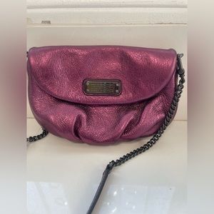 Marc By Marc Jacobs Metallic Dark Pink Crossbody Bag